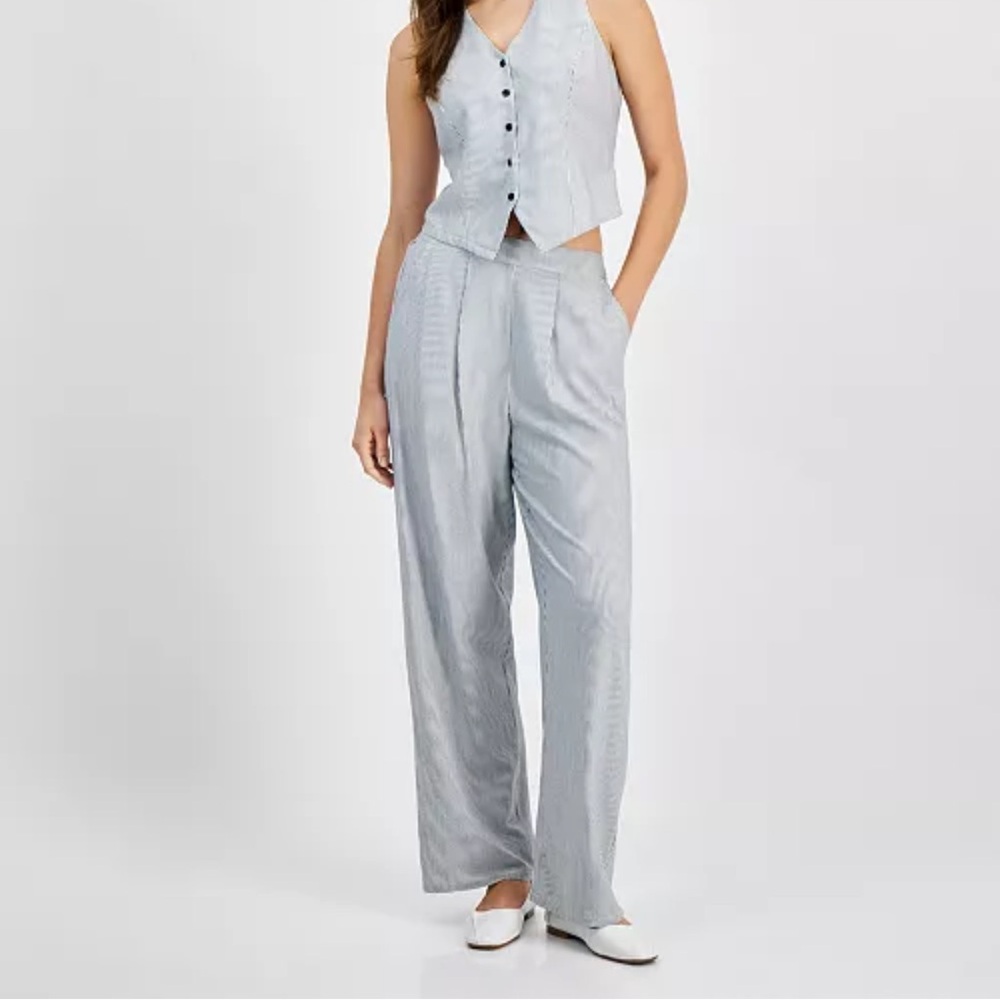And Now This women’s pull-on high rise pin-striped pants size S inseam 30”